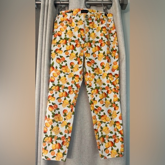 Talbots Pants - 🍊 Talbots Citrus Print Jegging Crop Pants Size 6 Bright Fruit Pattern